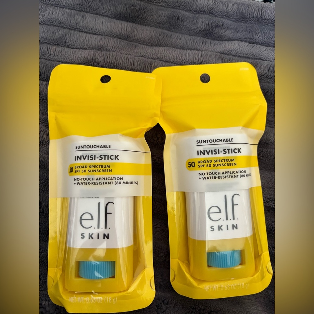 2 x elf cosmetics Suntouchable Invisi-Stick SPF 50 18g exp 2026-08